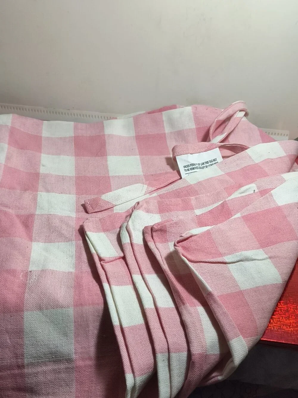 4x Vintage Barth & Dreyfuss Pink Last 4!! Gingham Chair Cushion Covers!